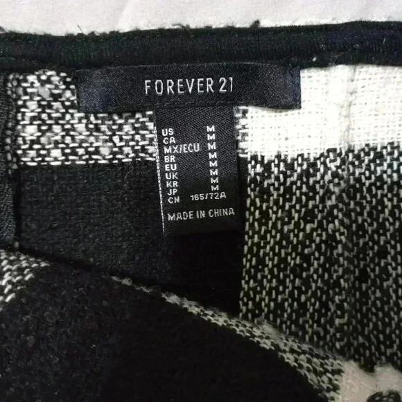 Forever 21 wool boucle buffalo check skirt sz M Checkered Print Boho Plaid Mini - Picture 4 of 6